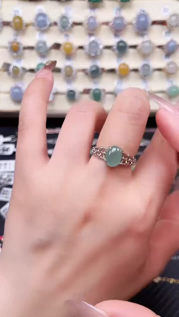 【闪购商品】翡翠戒指银S925镶嵌戒指