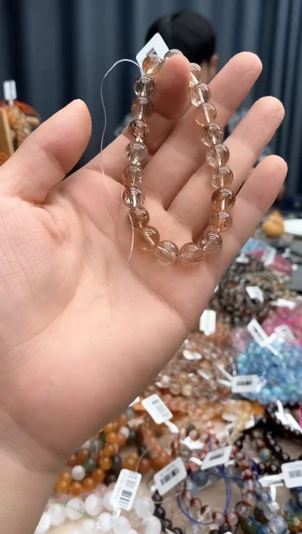 水晶手链未镶嵌黑金超