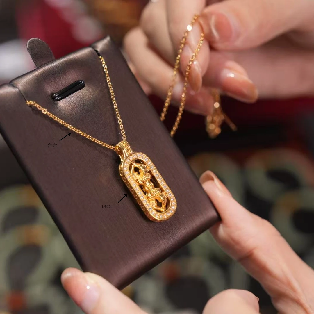 【巧玲珠宝】18K金镶嵌工艺金刚杵饰品礼物