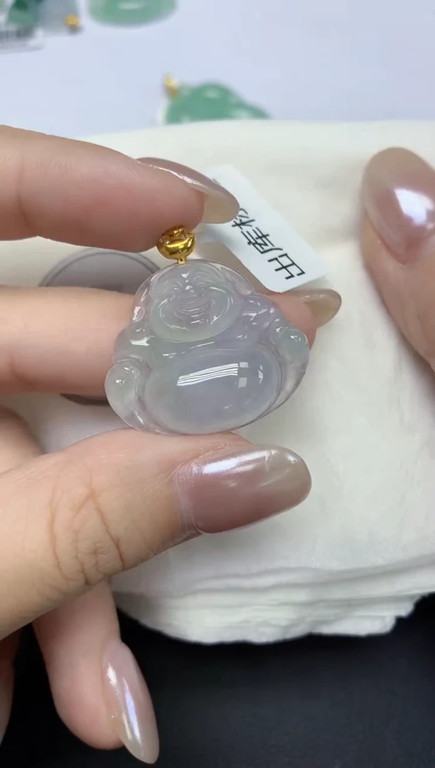 翡翠18K金镶嵌颈饰天然缅甸翡翠A货百元以上9元证书费自理