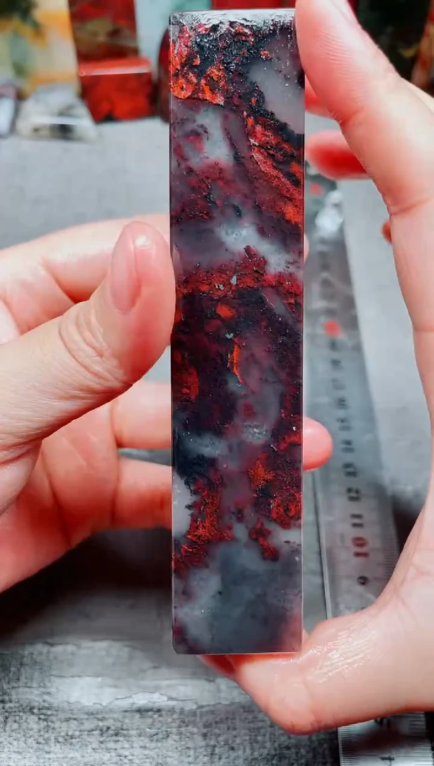 玉桂林鸡血玉素章3.0左右红14