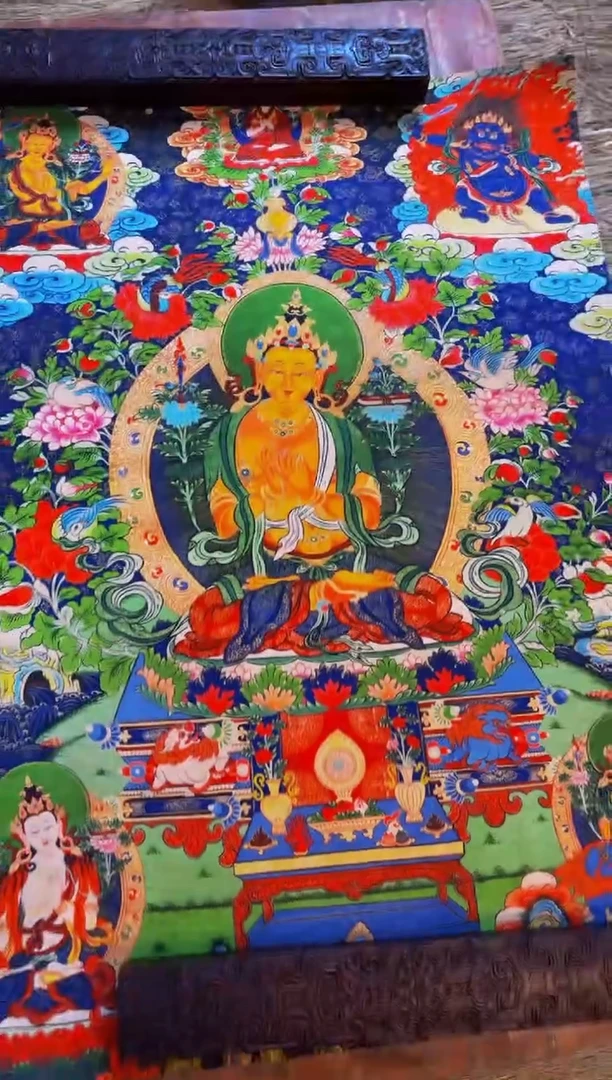 装裱画精品手绘唐卡链接--A060地藏王