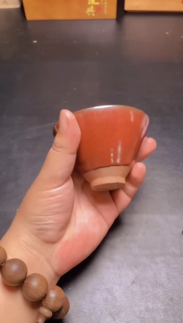 茶盏牛血红斗笠  精美主人杯-----------