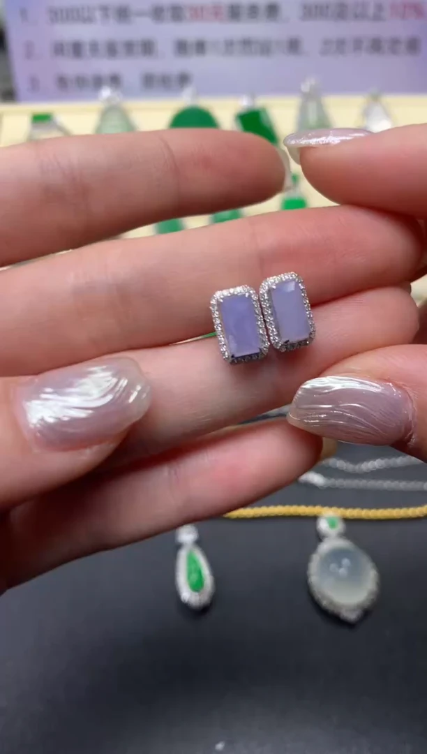 【闪购商品】翡翠耳饰18K金镶嵌耳饰|3550+355