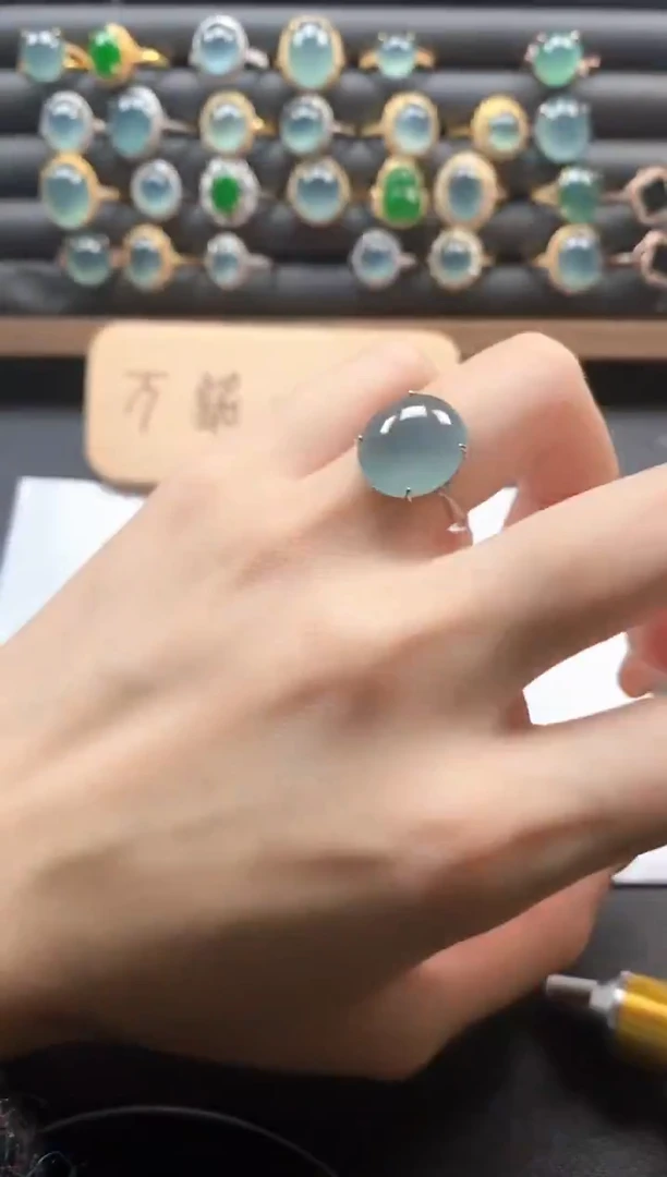 银S925镶嵌戒指翡翠51511