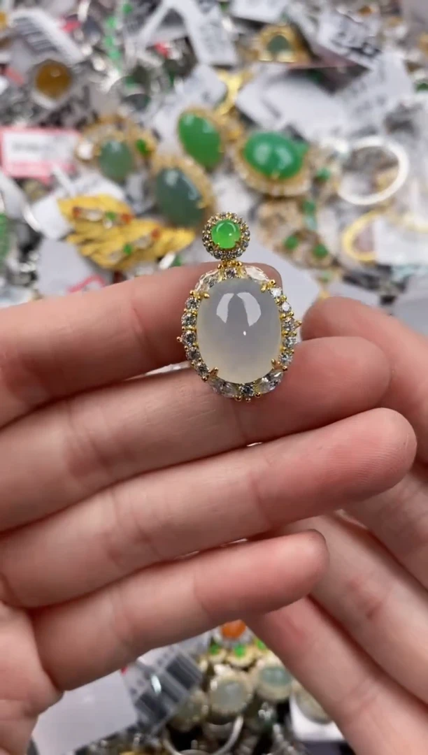 银S925镶嵌戒指翡翠999   10