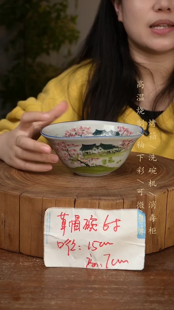 碗瓷景德镇手工手绘高温瓷釉下彩