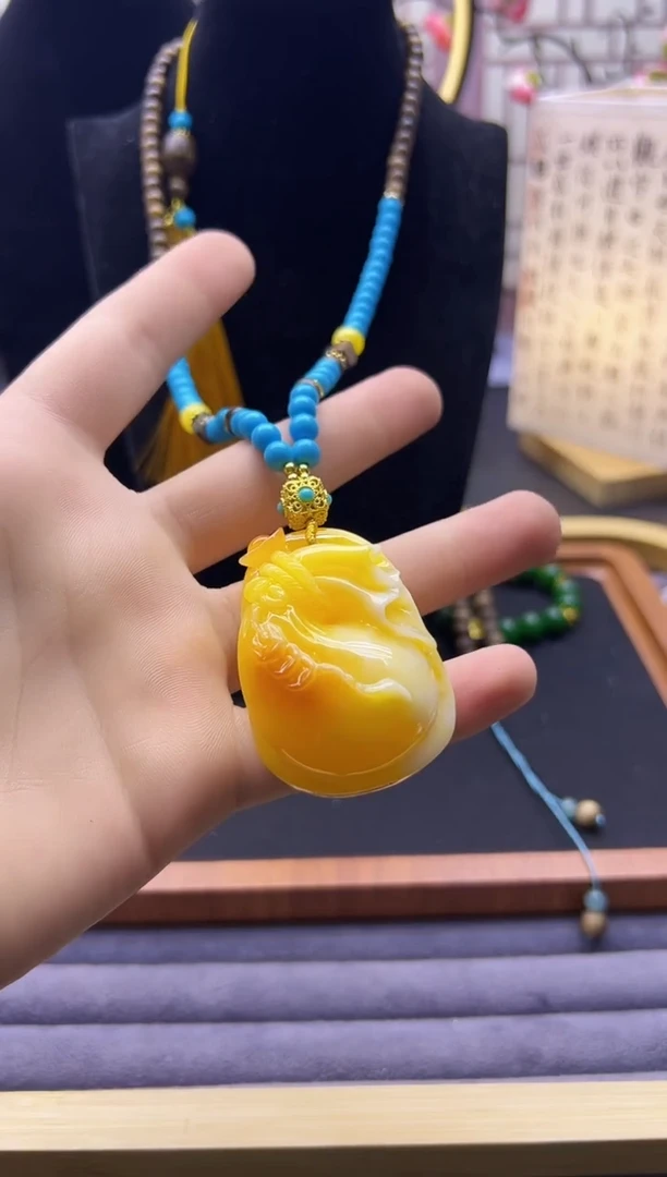 【闪购商品】蜜蜡颈饰14K金镶嵌X807