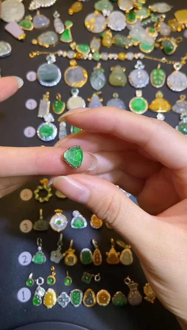 吊坠(不含链)银S925镶嵌翡翠1