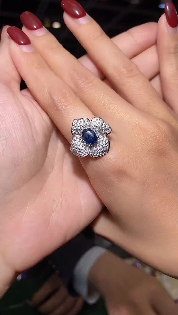 【闪购商品】蓝宝石戒指银S925镶嵌004