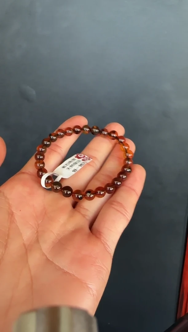 手串琥珀未镶嵌#19缅甸琥珀星际蓝翁珀手串6mm