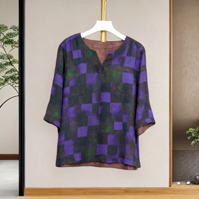 271【金姐专属】新款高定网红时尚夏季设计师紫色上衣