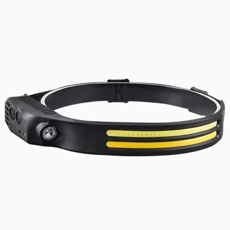 2025强光头灯硅胶挥手感应COB头灯户外骑行灯USB充电夜跑步灯跨境