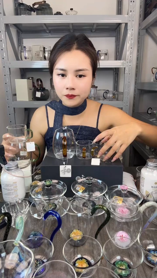 水晶玻璃无盖款花****3禾器 澄然公道杯 清禾杯琥珀色