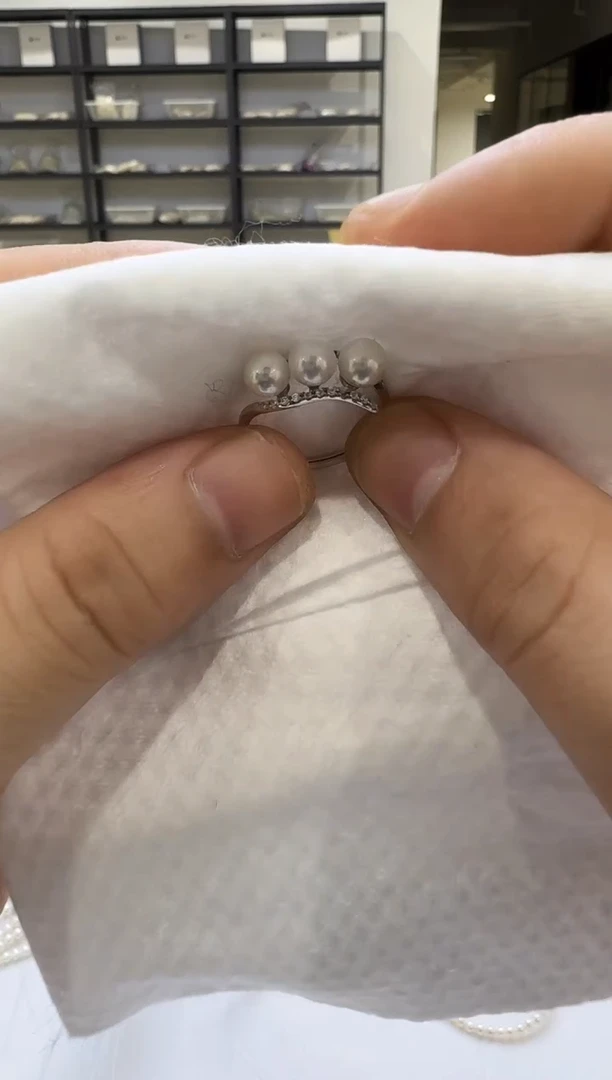 戒指银S925镶嵌淡水珍珠5-6mm
