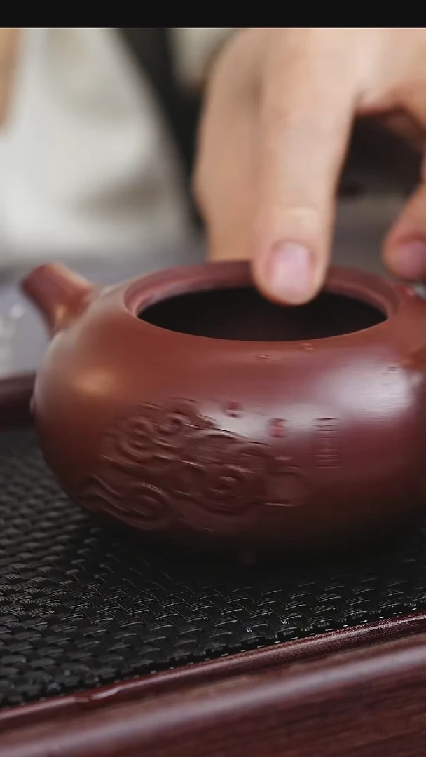 茶壶紫砂暮雪流霞  宜兴原矿紫砂作品