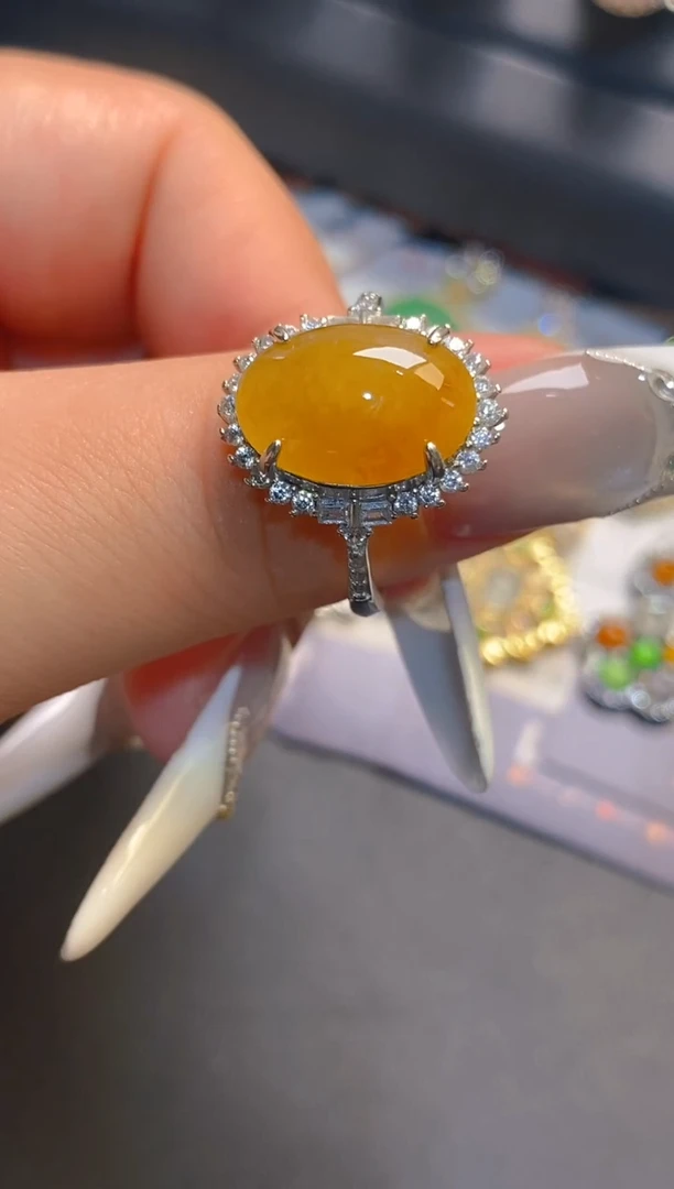 翡翠银S925镶嵌耳饰天然