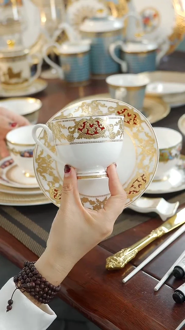 瓷片咖啡杯碟1套