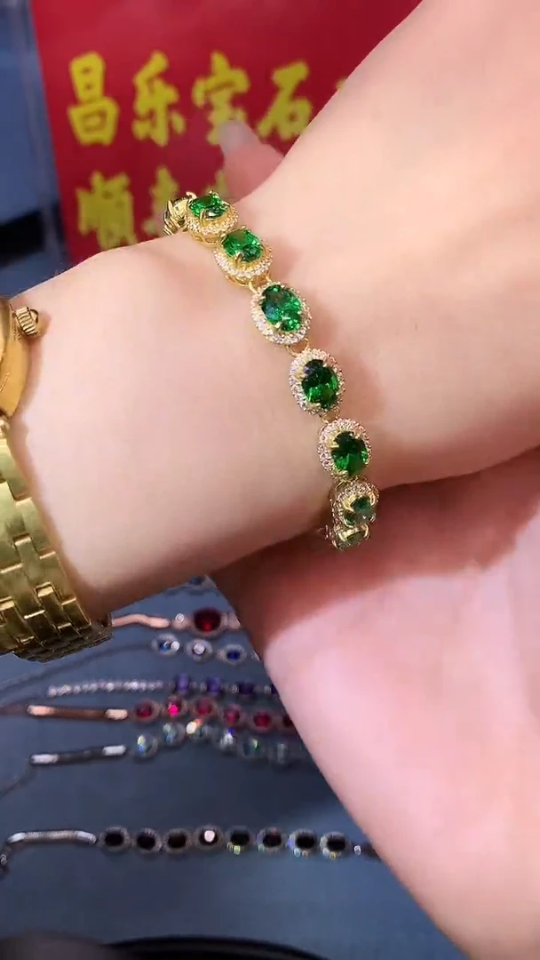 【闪购商品】透辉石手链银S925镶嵌11111