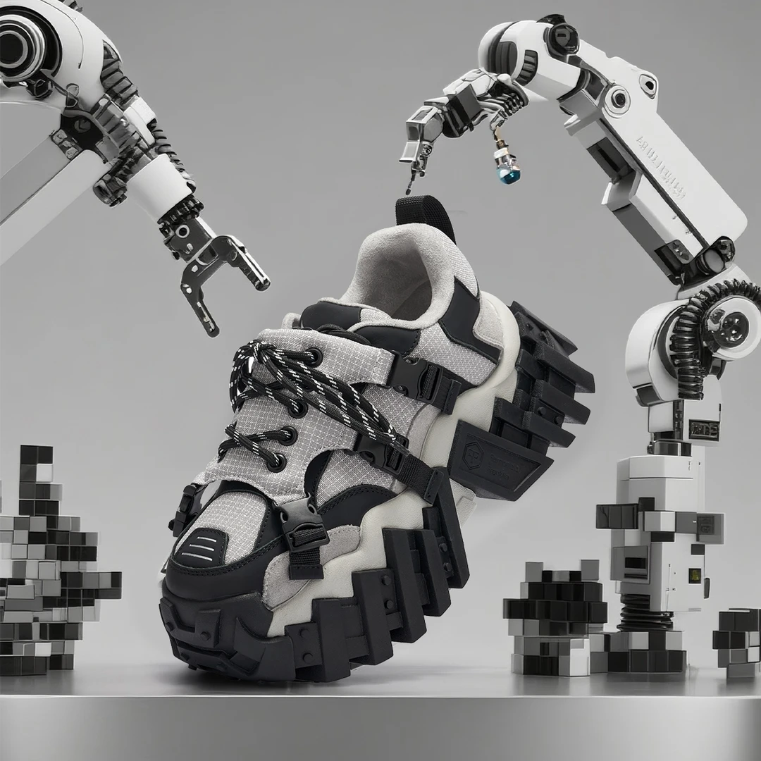 F2秋季新款乐高工厂老爹鞋百搭潮流系带厚底鞋子小众