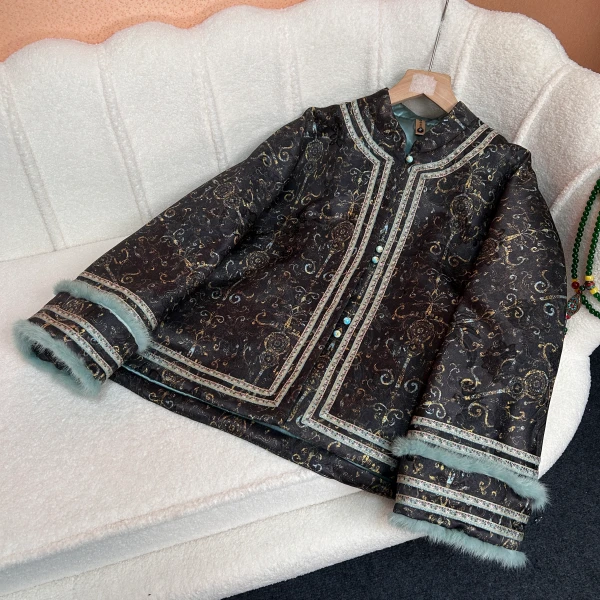 【青湖】国风轻奢长袖棉服秋冬新款棉袄休闲百搭棉衣