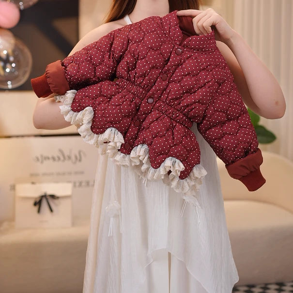 【柒】女童红色棉服新款秋冬款棉衣洋气女童外套深秋时尚童装上衣