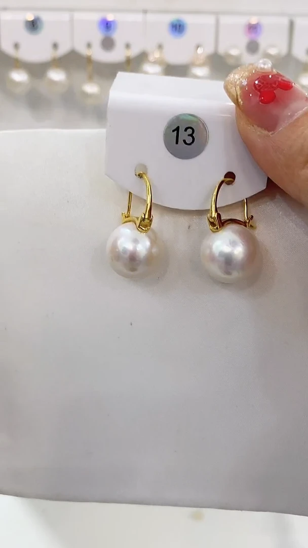 【闪购商品】淡水珍珠耳饰银S925镶嵌13-14mm茶壶款耳饰
