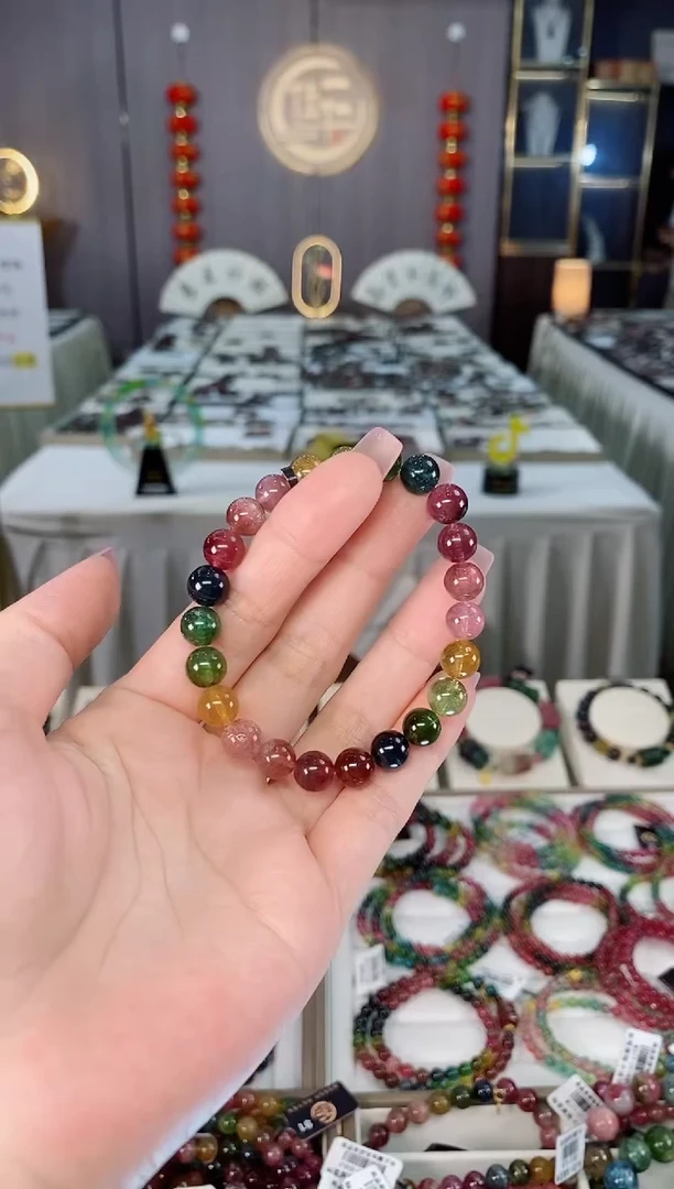 未镶嵌老矿碧玺色标单圈手串8mm+碧玺hon多样性发货一条