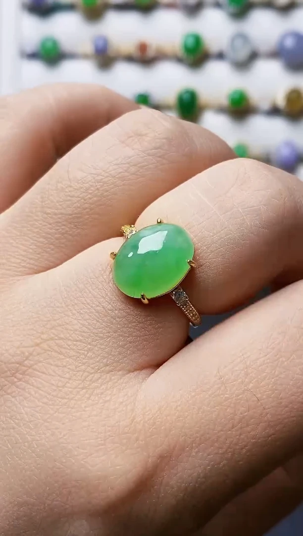 银S925镶嵌戒指翡翠0545