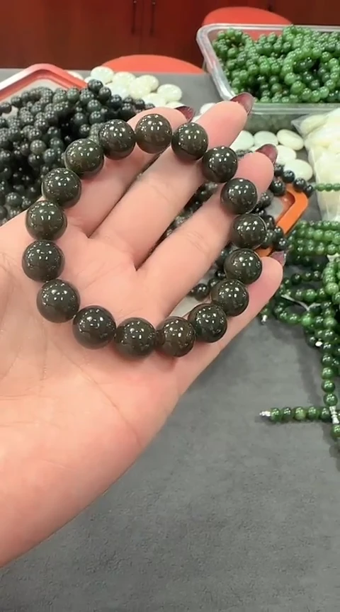 颈饰未镶嵌和田玉手串12mm多样性发货拍一发一