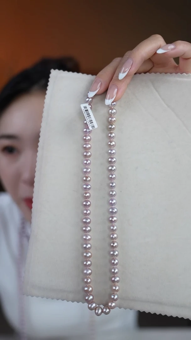 颈饰银S925镶嵌淡水珍珠紫月流光 曼塔粉