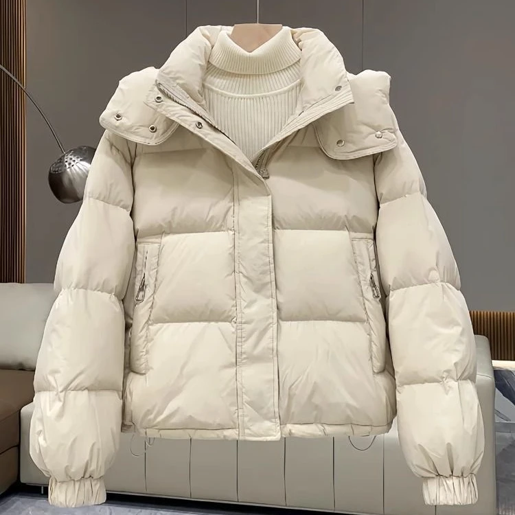 棉服女短款2025新款韩版宽松大码棉衣时尚连帽百搭厚款爆款棉袄潮