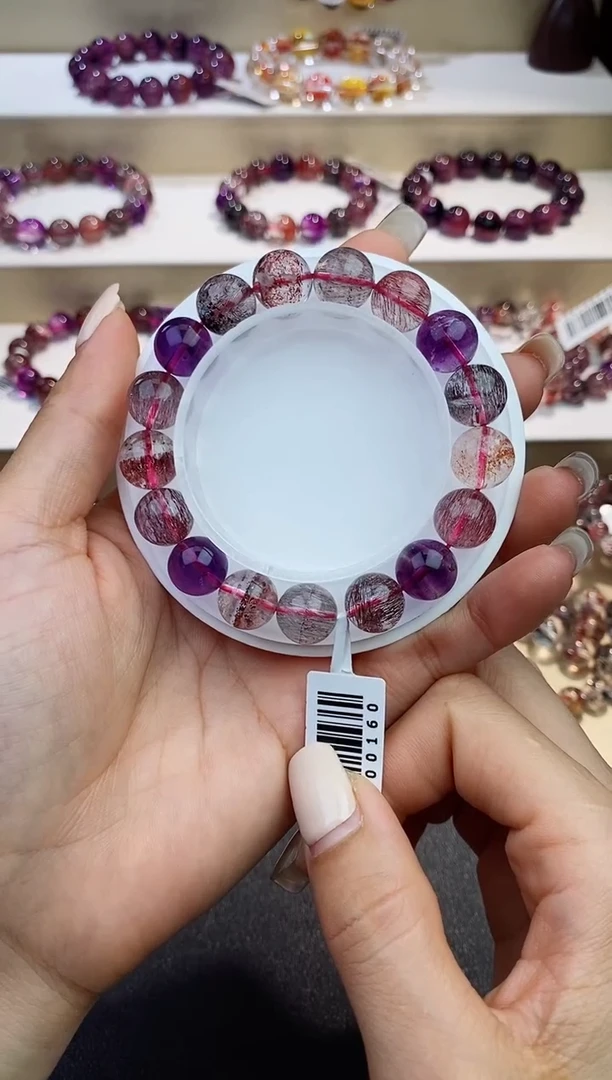 未镶嵌手链水晶黑加仑超七11m+