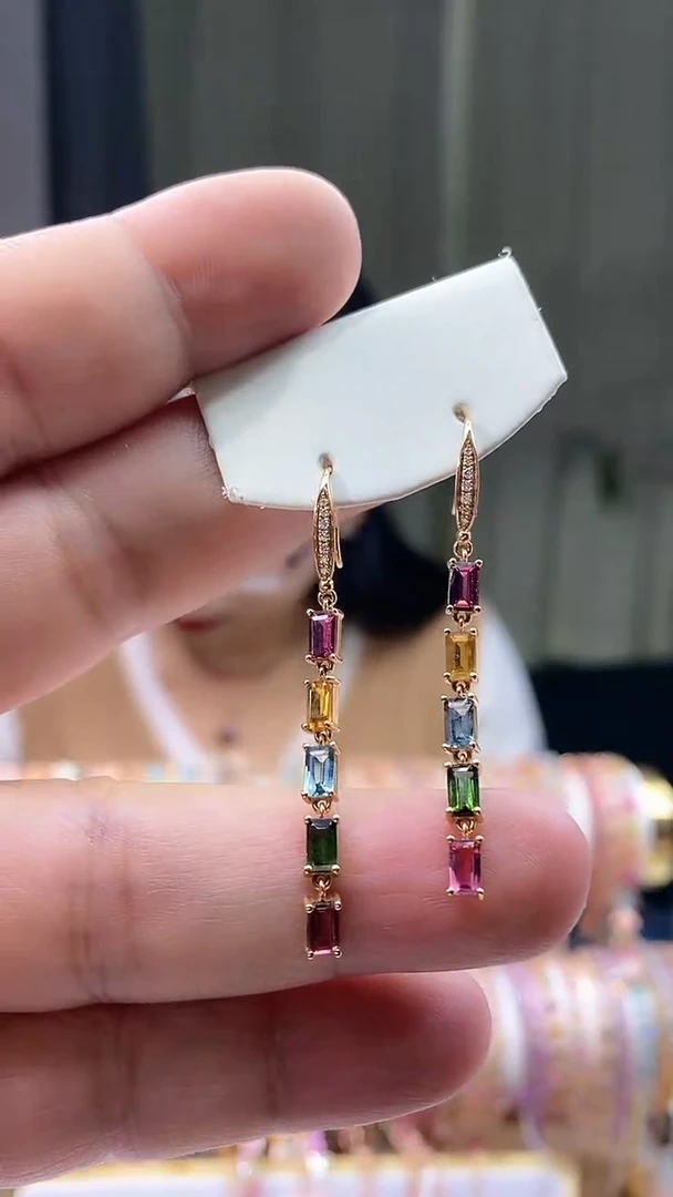 【闪购商品】碧玺耳钩银S925镶嵌15616515656156