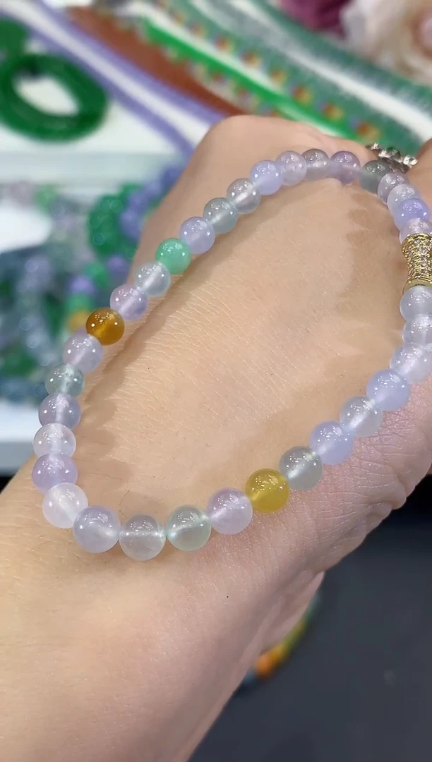 未镶嵌手串翡翠B115  多样性一件发货  紫货有色差