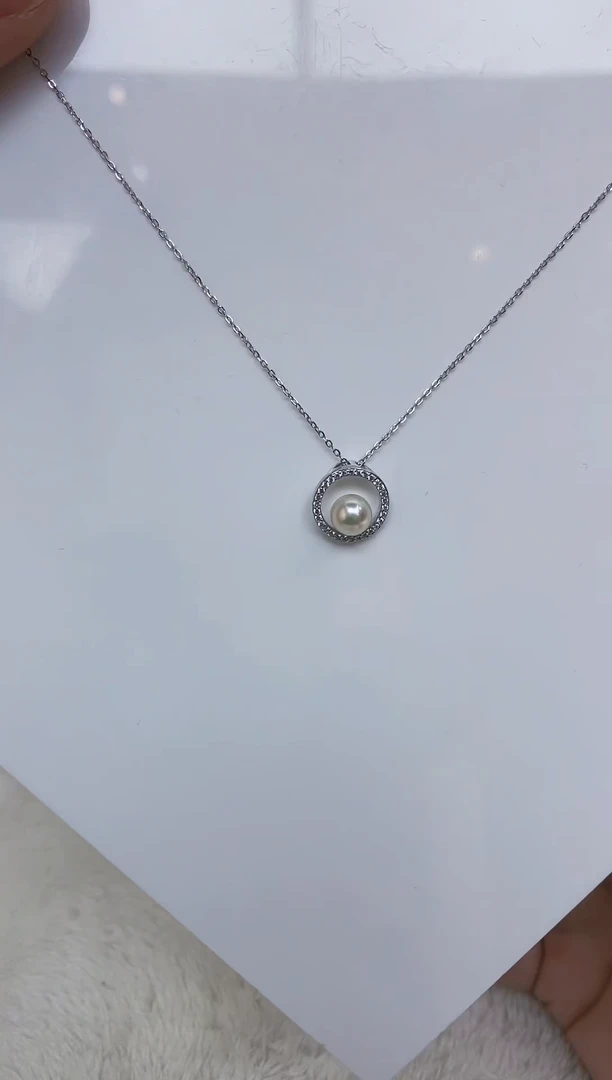 海水珍珠银S925镶嵌颈饰