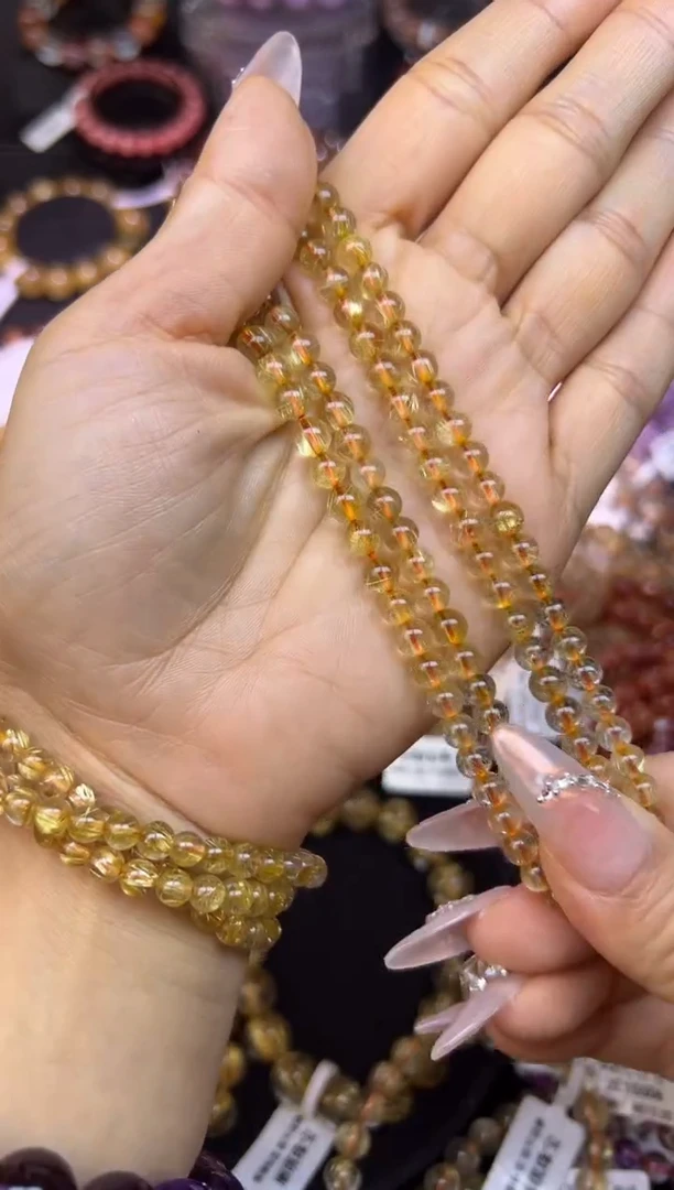 未镶嵌手串水晶金发晶三圈5.8mm