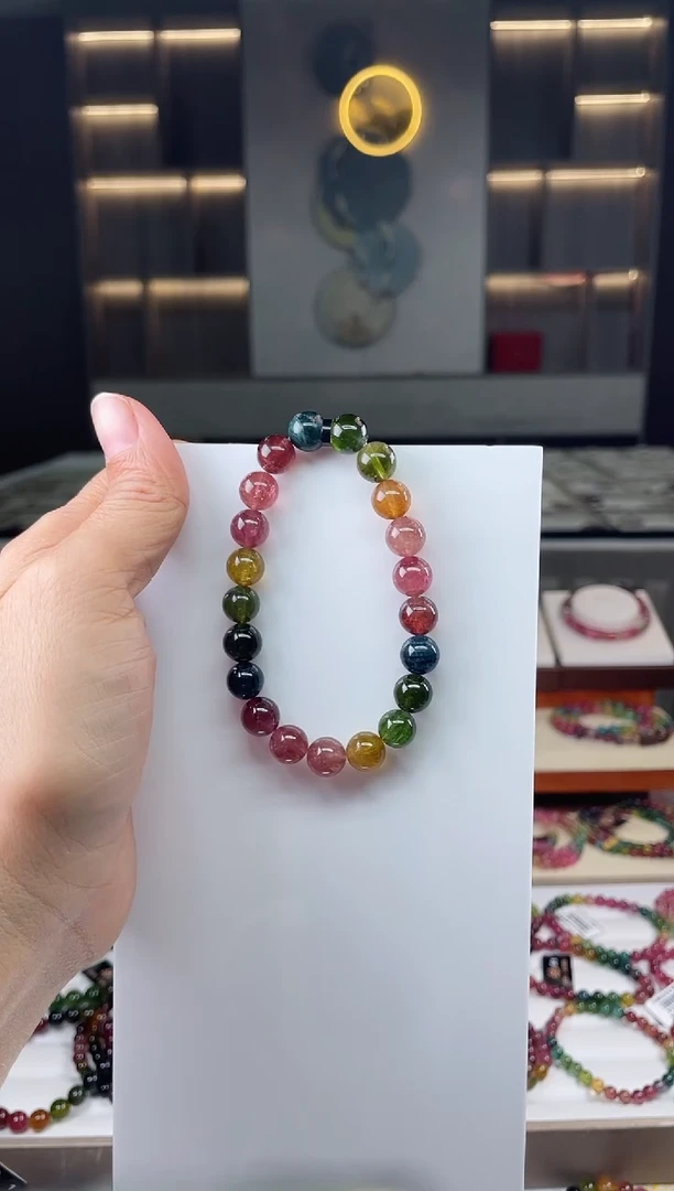 未镶嵌单圈手串碧玺（多样性发一条）Q