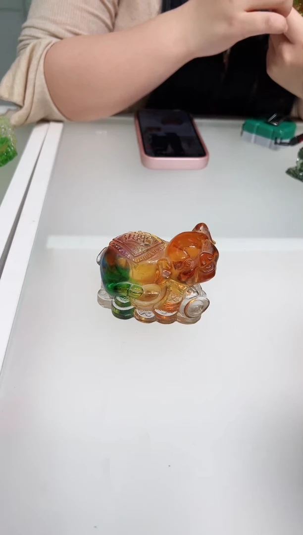 琉璃手工艺品古法琉璃小猪
