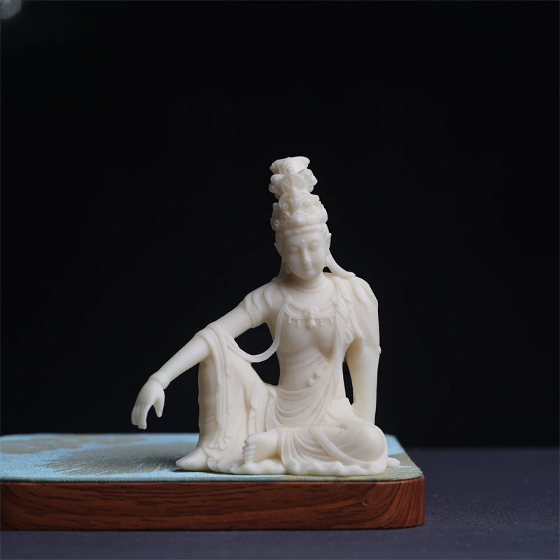 茶言观舍水月观音禅意盆景装饰摆件佛像办公桌面茶桌茶宠博古架