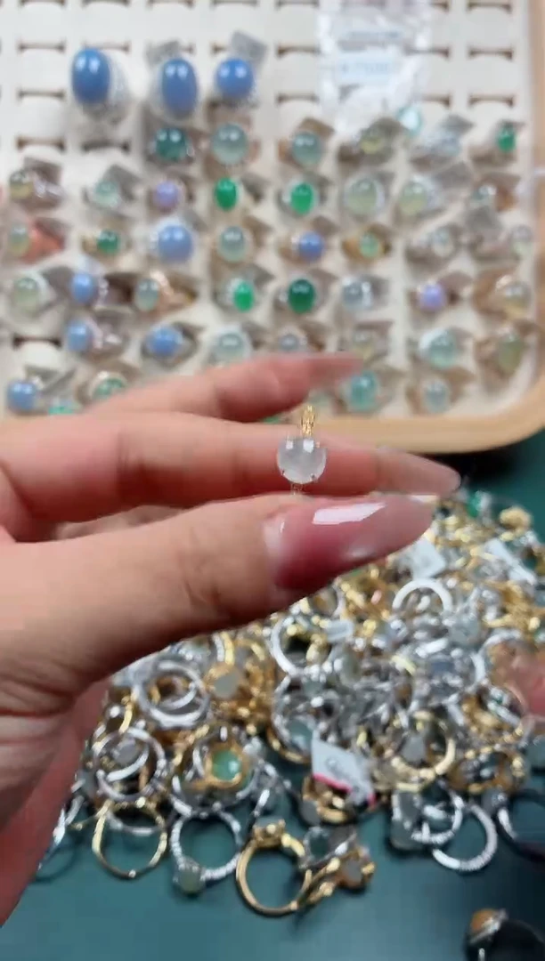 银S925镶嵌戒指翡翠.