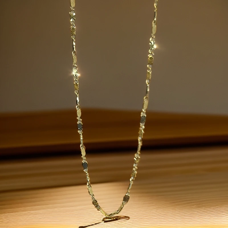 项链  yw0021 金色米字纹项链素链  多样性发货一件