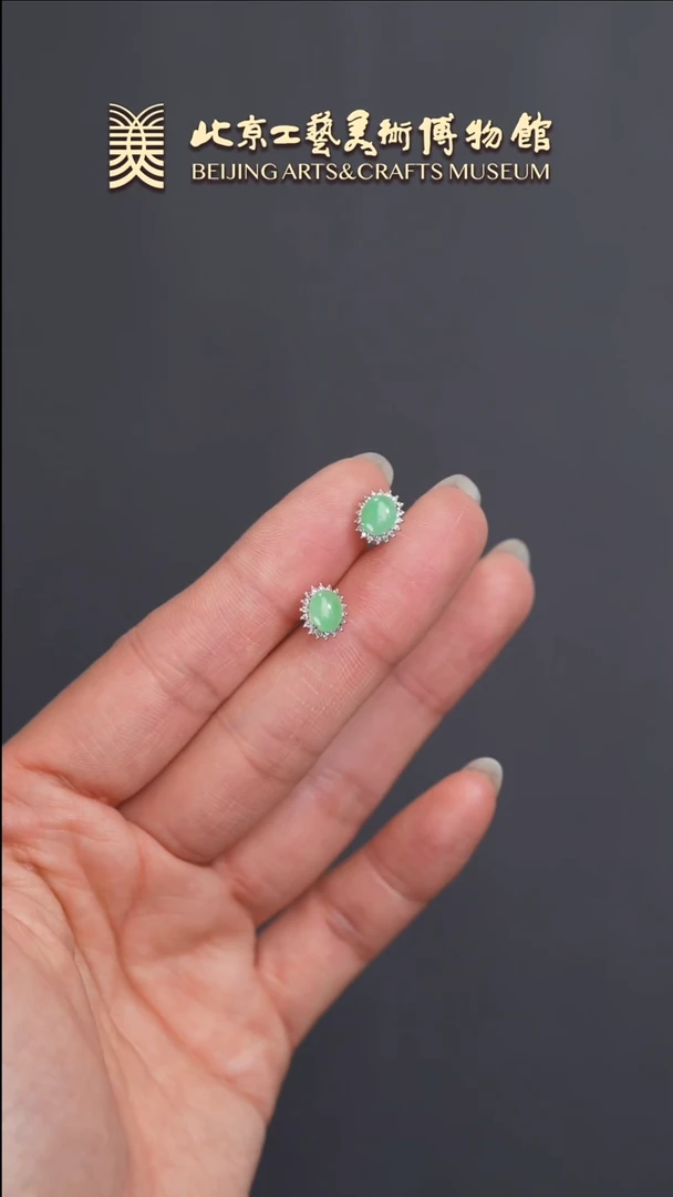 翡翠铂Pt950镶嵌耳饰B0530GMD207耳饰