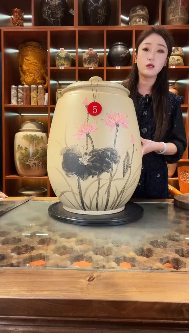 罐云南建水紫陶大号白泥缸@5