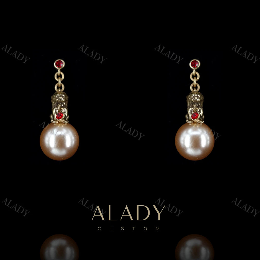 合金仿珍珠耳饰 【结束】优雅粉色珠珠灵动时尚气质耳钉