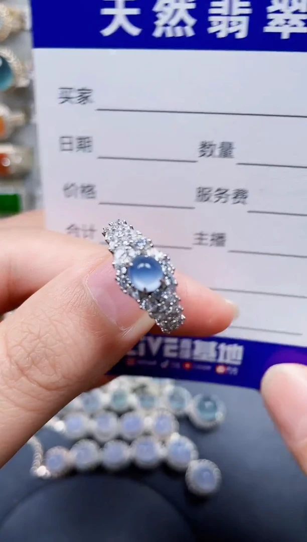 银S925镶嵌戒指翡翠318