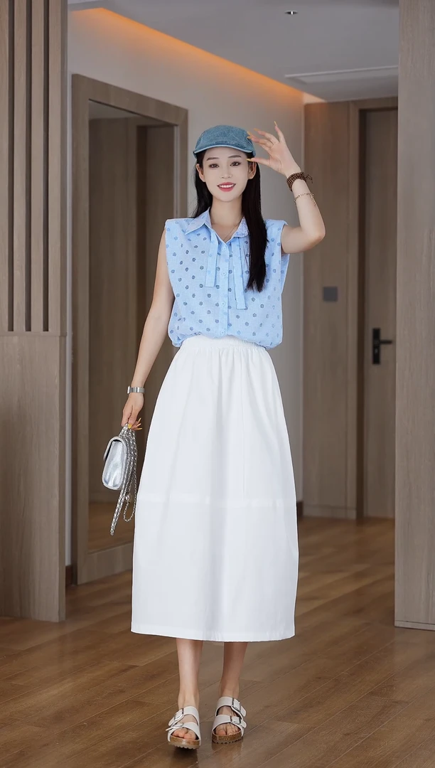 夏季花苞裙女2025新款高腰时尚休闲百搭遮肉显瘦浪漫赫本半身裙