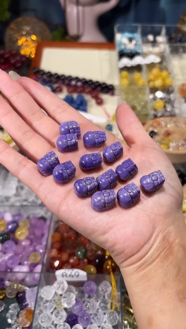 【闪购商品】查罗石手串未镶嵌紫龙晶貔貅一个宽卡10+