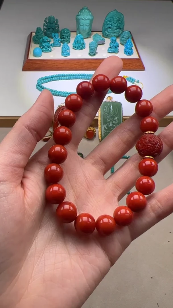 【闪购商品】南红玛瑙手串手串18K金镶嵌手串手串