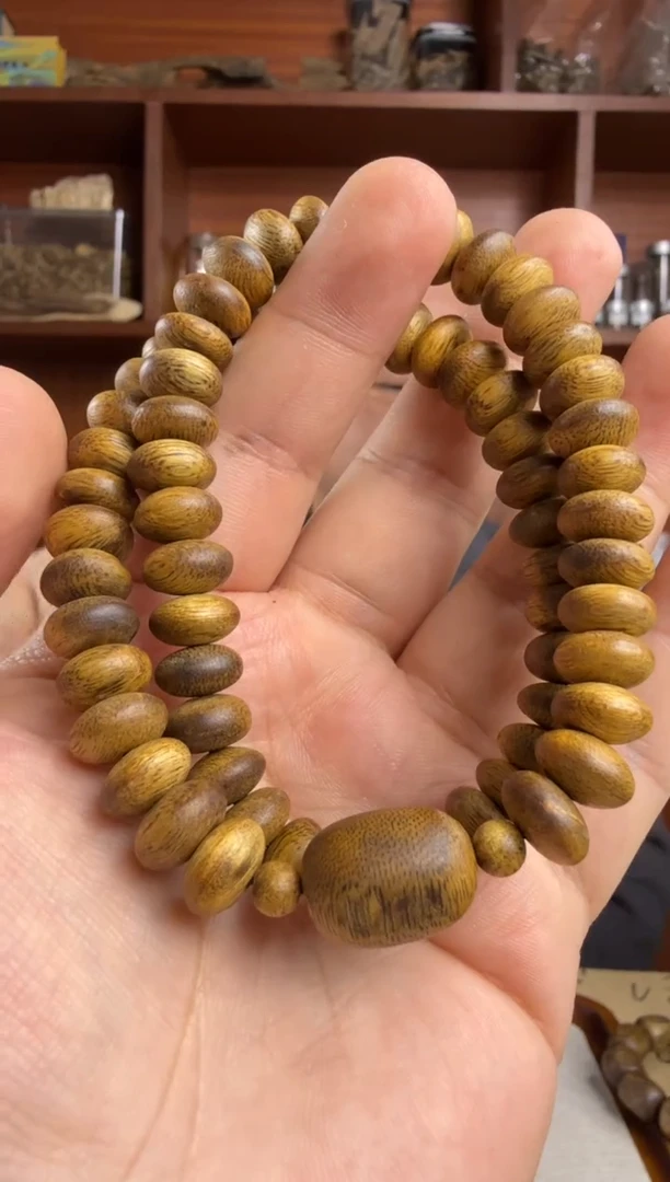 沉香手串奇楠沉香卡1.0算盘珠双圈手串一条17.8g